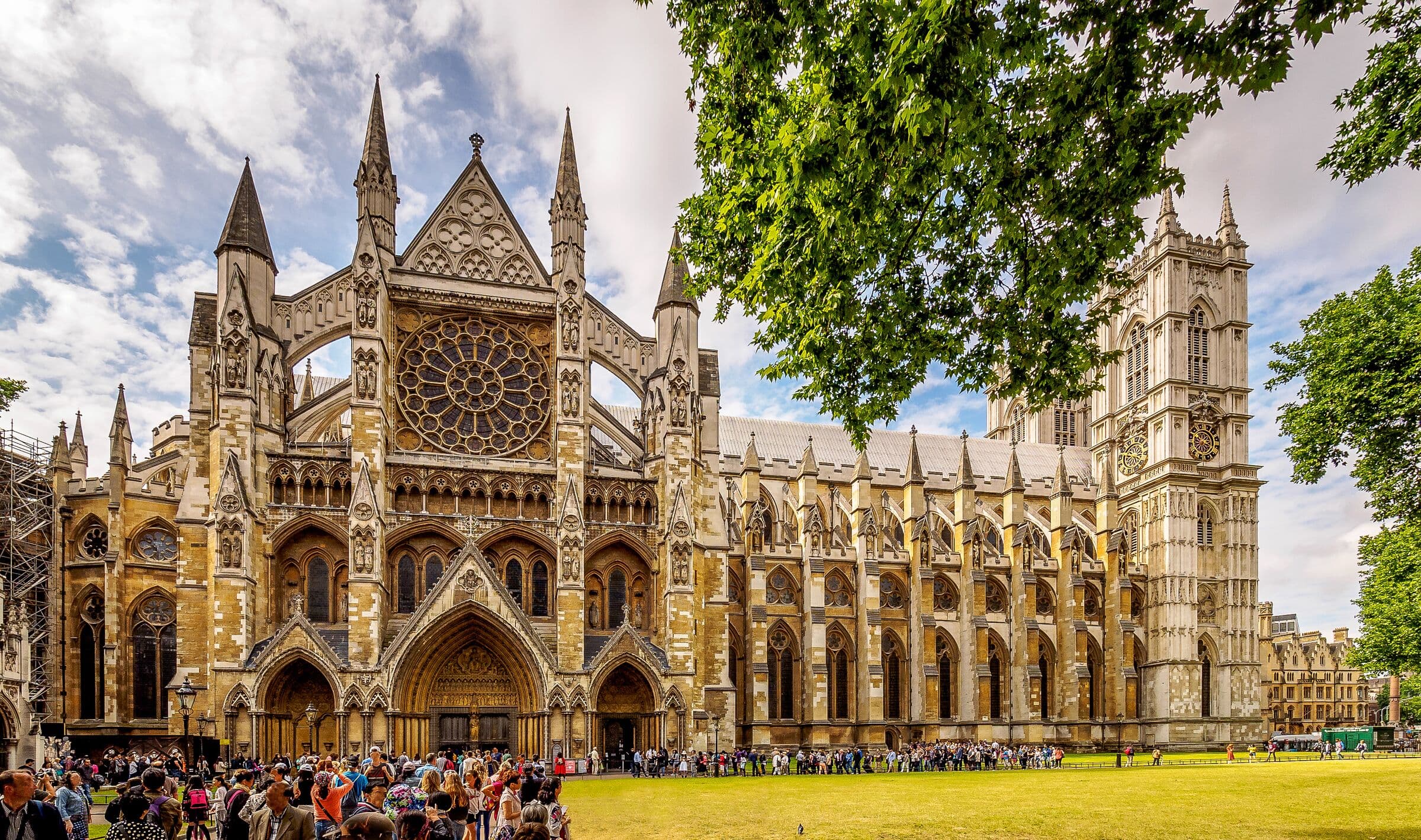 The Gothic west front of Westminster Abbey